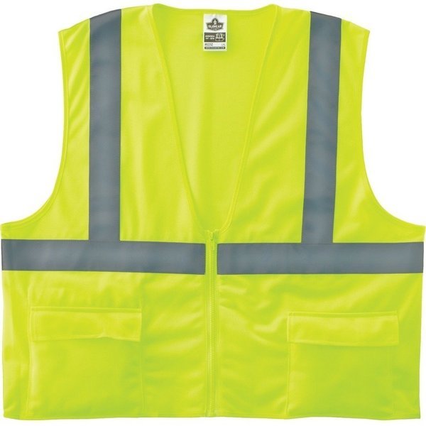 Lime Type R Class 2 Standard Solid Vest, , ERGODYNE, Mfr# 8225Z